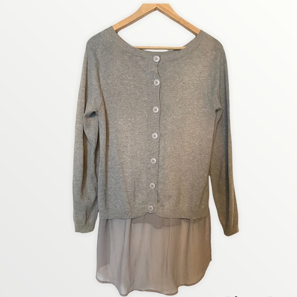 Grey sweater cardigan - Picture 2 of 2